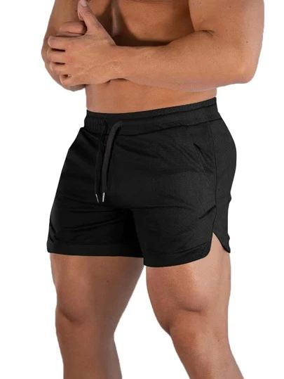 Manfinity Sport Corelite Pojkvän Style Herr Dragsko Midja Delad Fåll Sport Stretchiga Shorts Gym Shorts