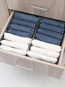 1pc Portable Non-Woven Fabric Clothes Storage Box,Daily Solid Household Clothes Carrying Box Room Decor Home Decor Fall Decor Bedroom Decor - Grey - View 4