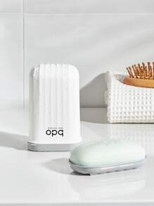 1pc Portable Soap Dish With Lid - White - View 1