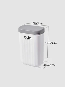 1pc Portable Soap Dish With Lid - White - View 3