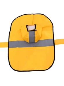 1pc Contrast Binding Hooded Pet Raincoat - Yellow - View 3