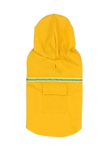 1pc Reflective Detail Hooded Pet Raincoat - Yellow - View 3