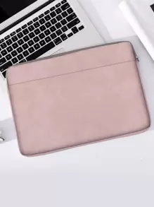純色印花筆記型電腦包 - 粉色 - 查看 1