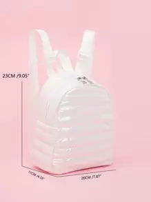 1 Miếng Mùa thu Và Mùa Đông Trẻ em Con trai Cô gái Màu thuần Mềm mại Kết cấu Xuống Trẻ em Ba lô Thích hợp Đối với Sử dụng hàng ngày - trắng - Xem 3