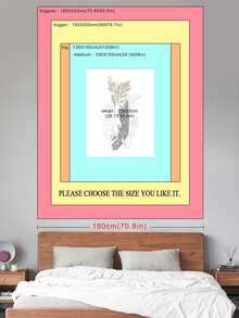 1pc Flower Print Decorative Tapestry - Multicolor - View 3