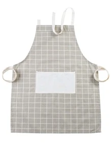 1入組格紋印花防水圍裙