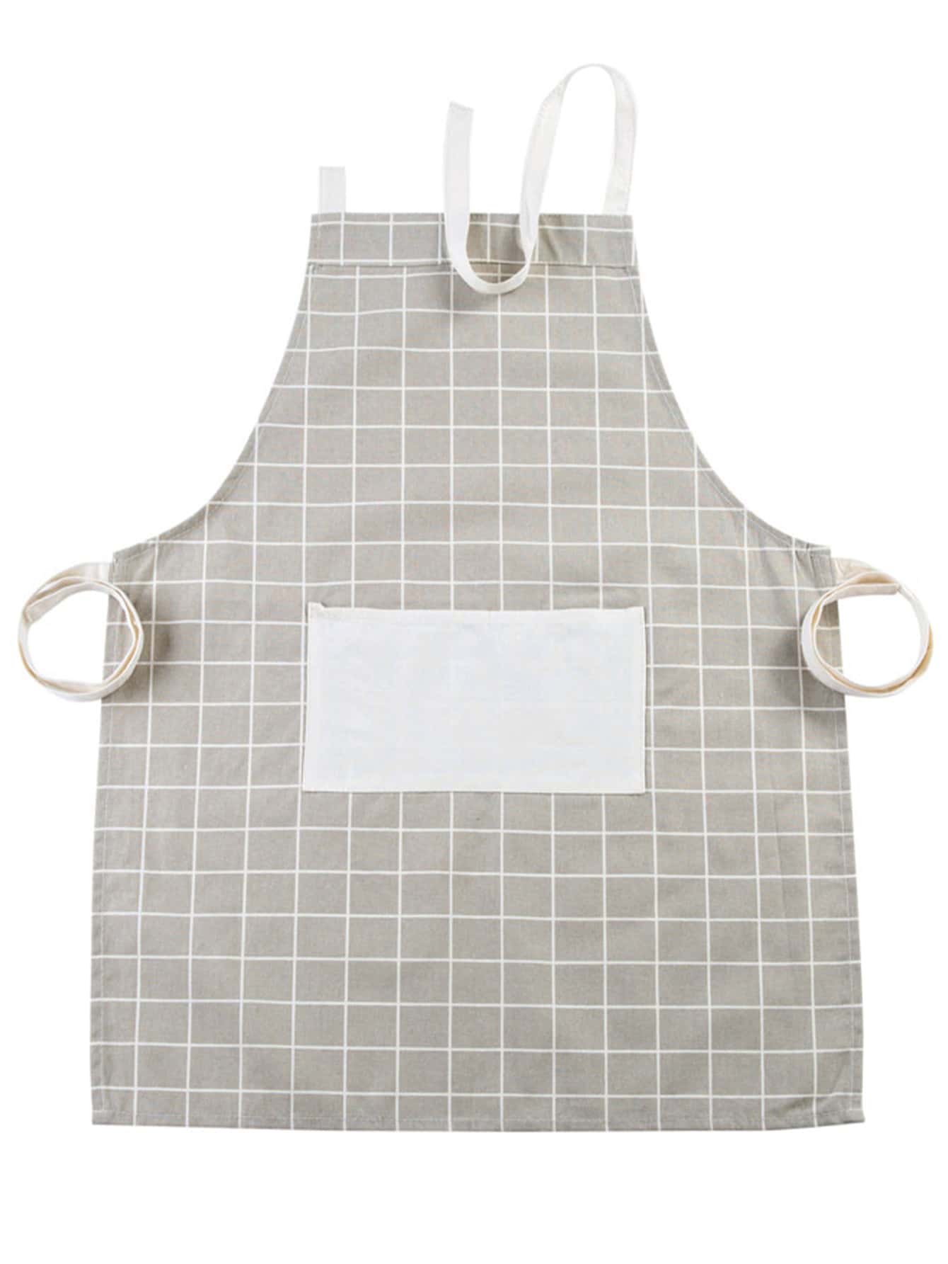 1入組格紋印花防水圍裙