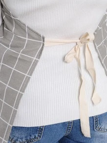 1入組格紋印花防水圍裙