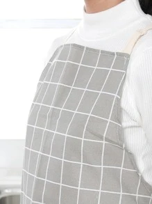 1入組格紋印花防水圍裙