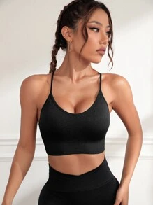 Easithlete 雙色後背十字交叉運動型胸罩