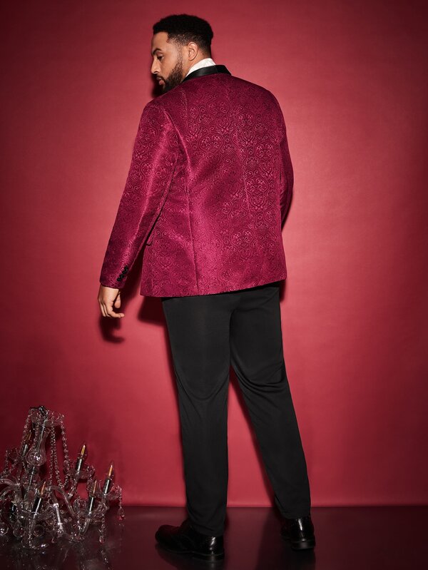 SHEIN Extended Sizes Men Shawl Collar Glitter Blazer & Pants SHEIN USA