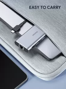 JMMO USB 集线器、USB-C 集线器、9 合 1 USB C 适配器（带 USB C 转 HDMI 兼容）、3 个 USB 3.0 端口、1 个 USB 2.0 端口、以太网端口、Micro SD/SD 读卡器、适用于大多数 Type-C 设备的 USB C 底座 - 銀色 - 查看 6