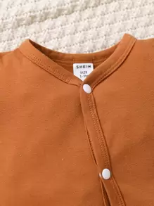 SHEIN 新生兒男嬰2入組考拉印花鈕扣連身衣