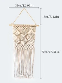 1pc Woven Tassel Wall Hanging - Beige - View 3