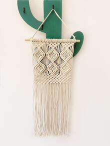 1pc Woven Tassel Wall Hanging - Beige - View 4