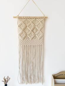 1pc Woven Tassel Wall Hanging - Beige - View 5