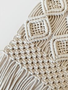 1pc Woven Tassel Wall Hanging - Beige - View 6