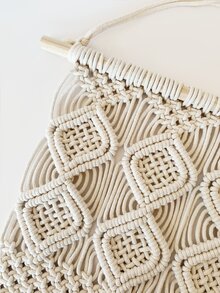 1pc Woven Tassel Wall Hanging - Beige - View 7