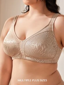 Wingslove Women's Full Coverage Non Padded Comfort Minimizer Wire-Free Bra Plus Size