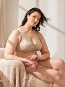 Wingslove Women's Full Coverage Non Padded Comfort Minimizer Wire-Free Bra Plus Size