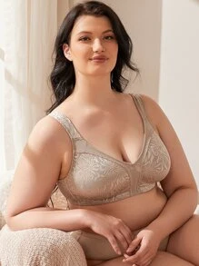 Wingslove Women's Full Coverage Non Padded Comfort Minimizer Wire-Free Bra Plus Size