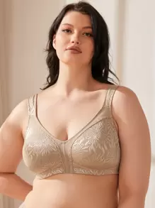 Wingslove Women's Full Coverage Non Padded Comfort Minimizer Wire-Free Bra Plus Size