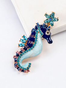 juran Rhinestone Decor Seahorse Drop Earrings - Multicolor - View 2