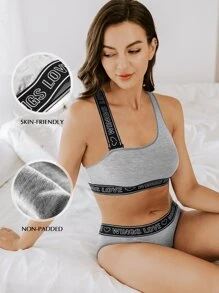 Wingslove 字母織帶運動型文胸