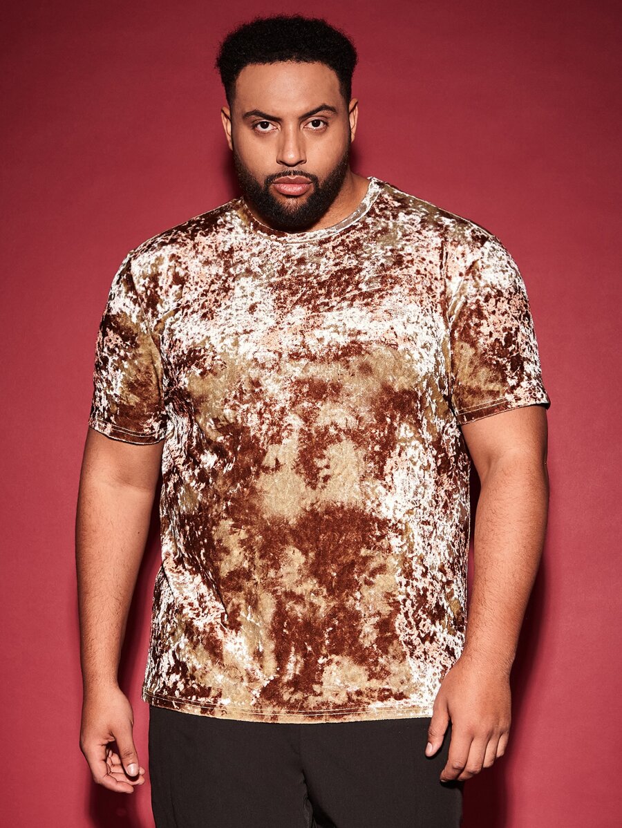 Manfinity Men Plus Tie Dye Velvet Tee - Multicolor - View 1