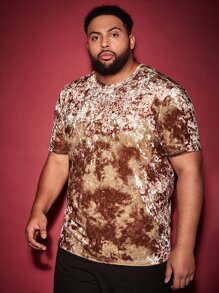 Manfinity Men Plus Tie Dye Velvet Tee - Multicolor - View 4