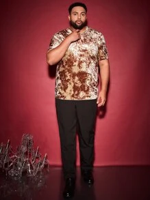 Manfinity Men Plus Tie Dye Velvet Tee - Multicolor - View 6