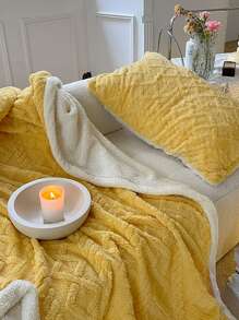 1pc Geometric Pattern Blanket - Yellow - View 5
