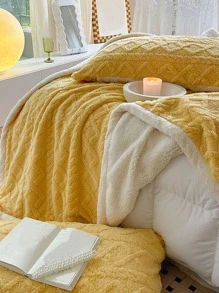 1pc Geometric Pattern Blanket - Yellow - View 7