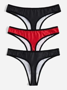 ROMWE Grunge Punk 3pack Skull & Letter Graphic Panty Set - Multicolor - View 2