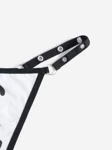 Sun Press Studio Grunge Punk 3pack Letter Skull Graphic Panty Set - Black and White - View 3