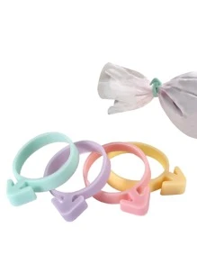 10pcs Random Color Pastry Bag Buckle, Silicone Piping Bag Clip For Baking - Multicolor - View 3