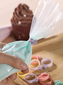 10pcs Random Color Pastry Bag Buckle, Silicone Piping Bag Clip For Baking - Multicolor - View 6