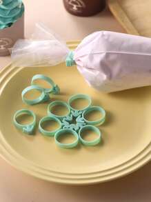 10pcs Random Color Pastry Bag Buckle, Silicone Piping Bag Clip For Baking - Multicolor - View 8