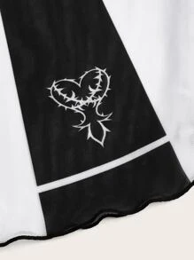 ROMWE Goth 3pack Letter Skull Graphic Lingerie Set - Black and White - View 3