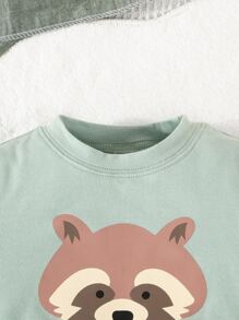 Baby Boy Cartoon Graphic Tee & Joggers - Mint Green - View 4