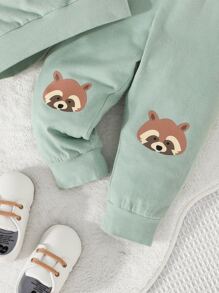 Baby Boy Cartoon Graphic Tee & Joggers - Mint Green - View 7