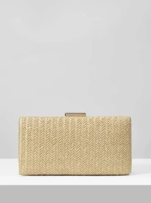 SHEIN VCAY Minimalist Straw Bag - Beige - View 6