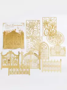 10 pcs Kertas Kerajinan Dekoratif Pola Campuran - MultiWarna - View 2