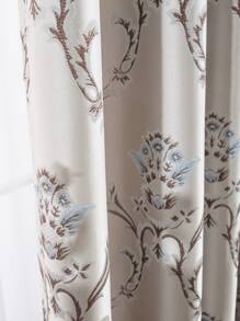 花卉圖案1片遮光窗簾 - 彩色 - 查看 4