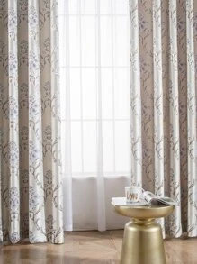 花卉圖案1片遮光窗簾 - 彩色 - 查看 5