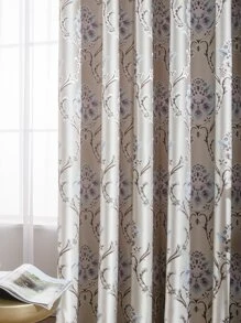 花卉圖案1片遮光窗簾 - 彩色 - 查看 6