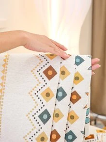 1pc Geometric Print Anti-slip Sofa Towel - Multicolor - View 6