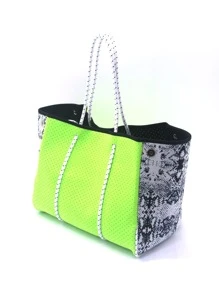 Túi Xách tay Nữ Snakeskin In Đôi tay cầm Đúng mốt - màu xanh lá - Xem 2