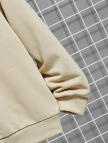 SHEIN Boys Slogan & Scenery Print Drop Shoulder Sweatshirt - Khaki - View 5