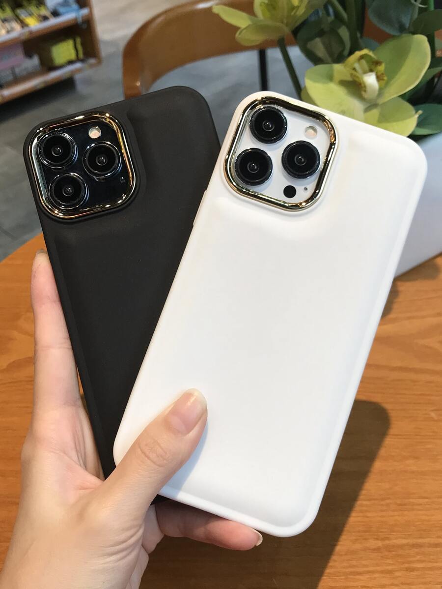 2pcs Plain Phone Case - Multicolor - View 1